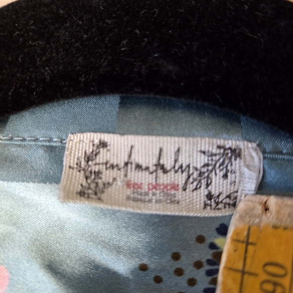 Free People Intimately Pajama Party Sleep Satin PJ Top in Hazy Blue Size Small - Picture 9 of 14